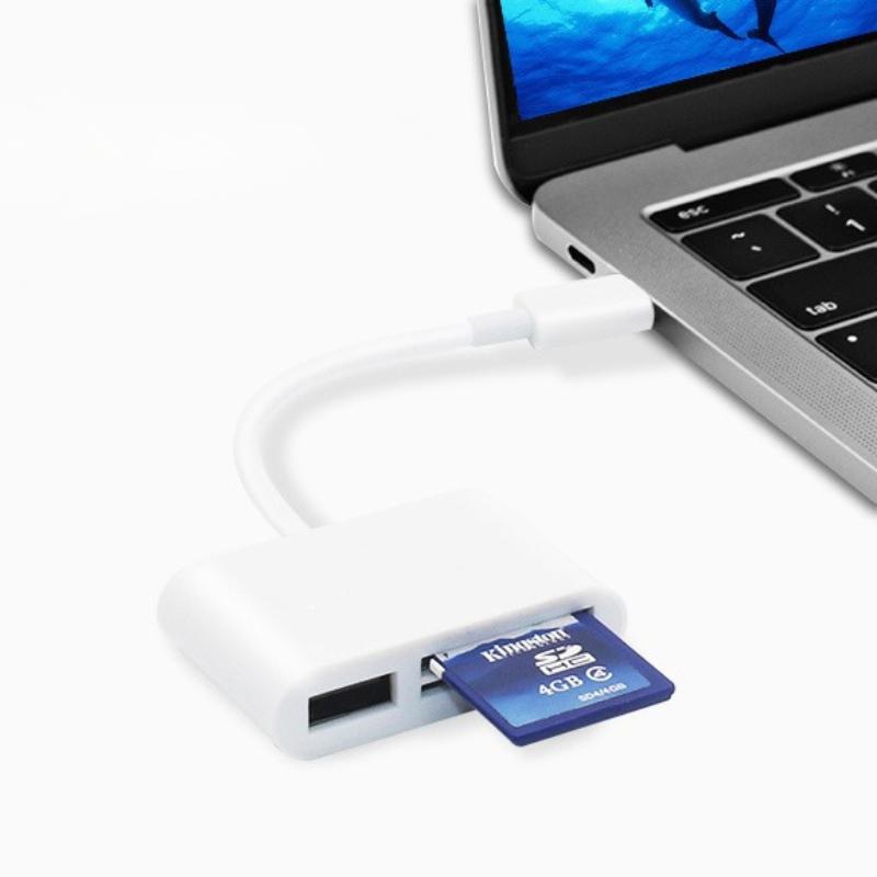 TypeC To USB Adapter 3 In 1 TF SD Memory Card Reader USB Converter Adapter