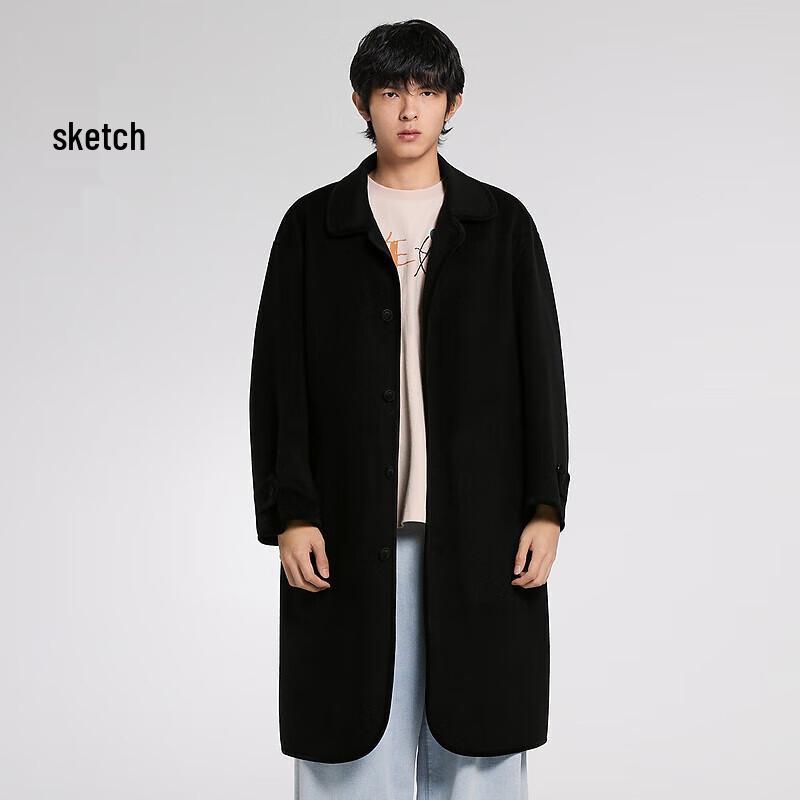 

Мужское длинное пальто CROQUIS свободного кроя из смесовой шерсти S