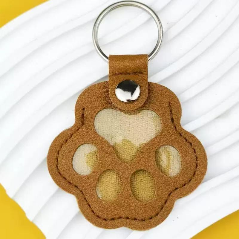 Cute Cat & Dog Fur Keychain Pendant - Creative Transparent Souvenir Gift