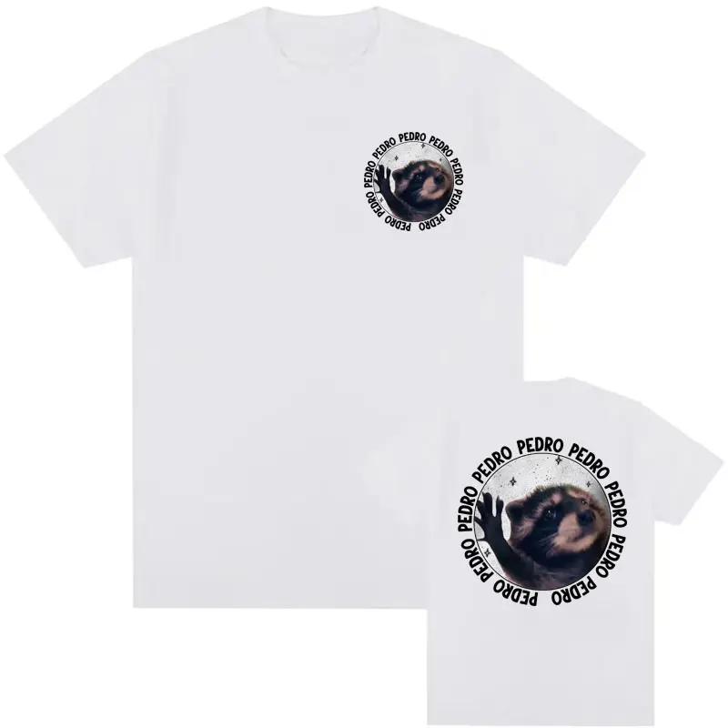 Funny Raccoon Pedro Dancing Meme Tee Shirt Men Women Vintage Cartoon Y2k Streetwear Tshirt Male 100 Cotton ONeck T Shirt Tops