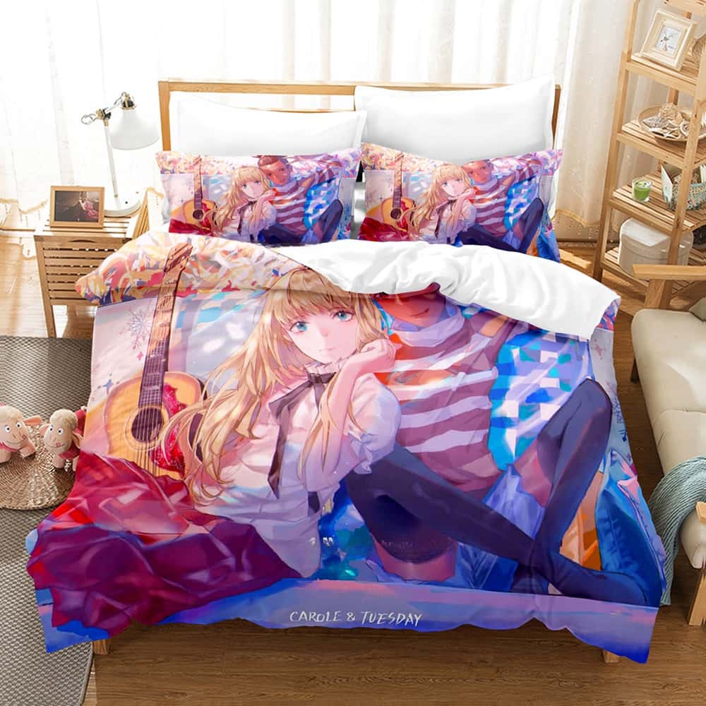 Fashion 3D Print Anime Carole & Tuesday Bedding Set Single Twin Full Queen King Size Bed Set Adult Kid Bedroom Duvet Cover Sets