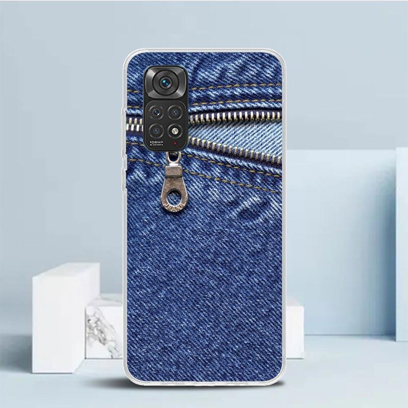 Jeans Cowboy Denim Printed Phone Case For Xiaomi Redmi Note 15 14 14S 13 12S 12 Pro Plus 11S 11 11T 11E 10S 10 + Soft TPU Back C