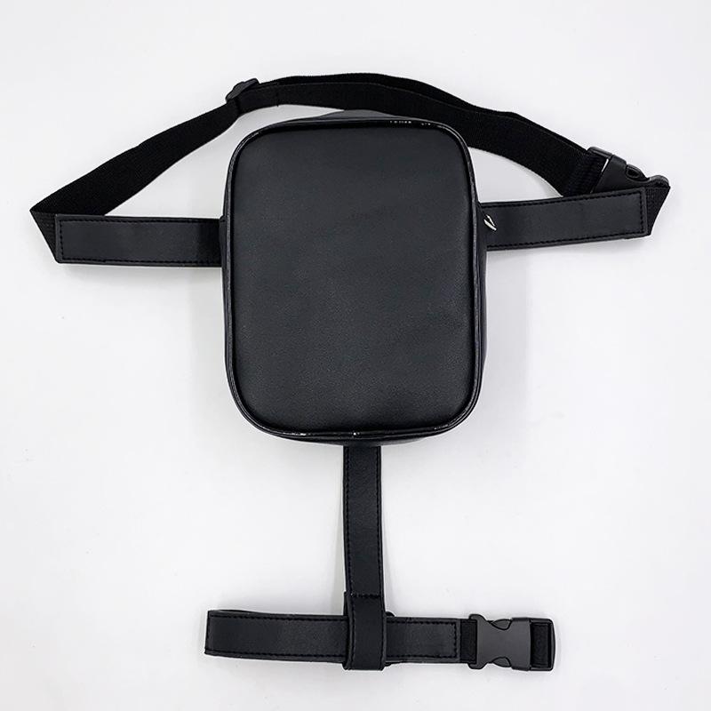 Nieuwe Trendy Stijlvolle Zwarte Dames Taille Been Riem Leer Coole Meisjes Tas Heuptas voor Buiten Wandelen Motor