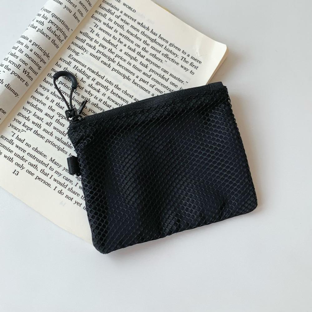 

Lipstick Cosmetics Mesh Makeup Storage Bag Multi-purpose Travel Mini Bag Mesh Coin Purse Outdoor Black S 13.5cm