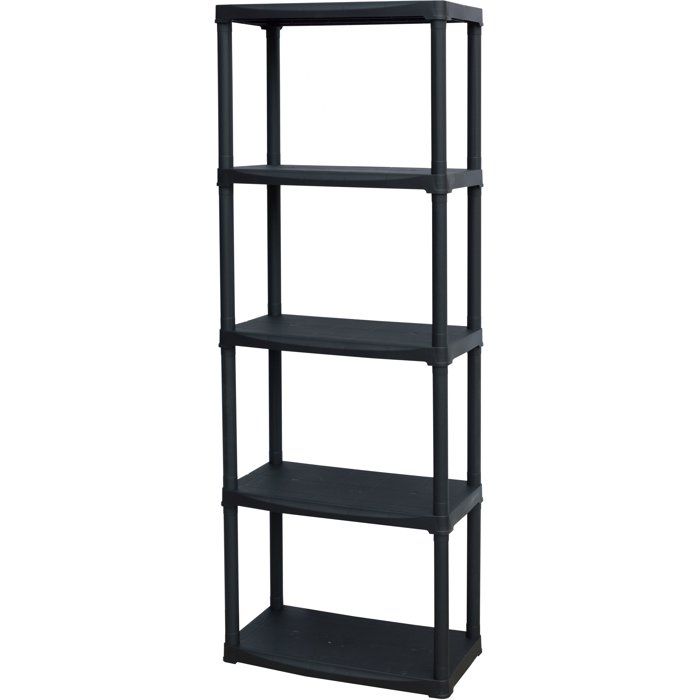Etagere de rangement - TOOD - ETA 635 - 5 tablettes - Plastique - 60 x 30 x 176 cm - Noir