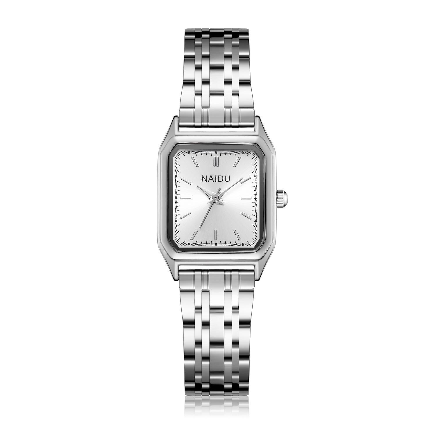 

Компактные квадратные кварцевые часы с браслетом из нержавеющей стали, модные женские часы с лесным квадратом