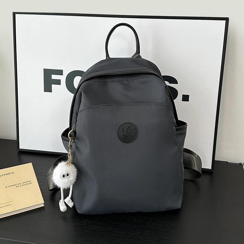 

Простая сумка через плечо для женщин из водонепроницаемой нейлоновой ткани, большой емкости, студенческий рюкзак, легкий, новый