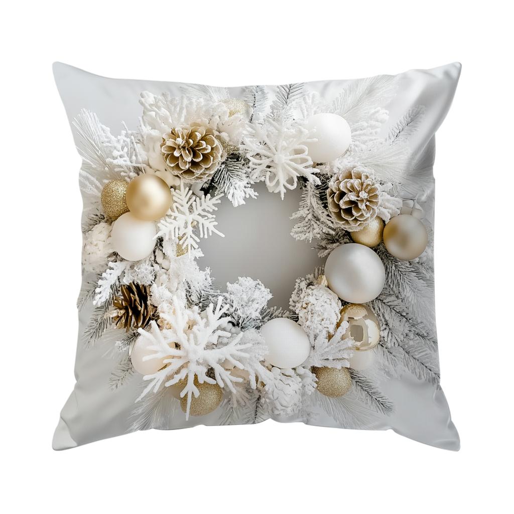 Vintage White Christmas Ball Pillowcase Bedroom Cushion Cover 100% Polyester Living Room Cushion Pillowcase Home Decor