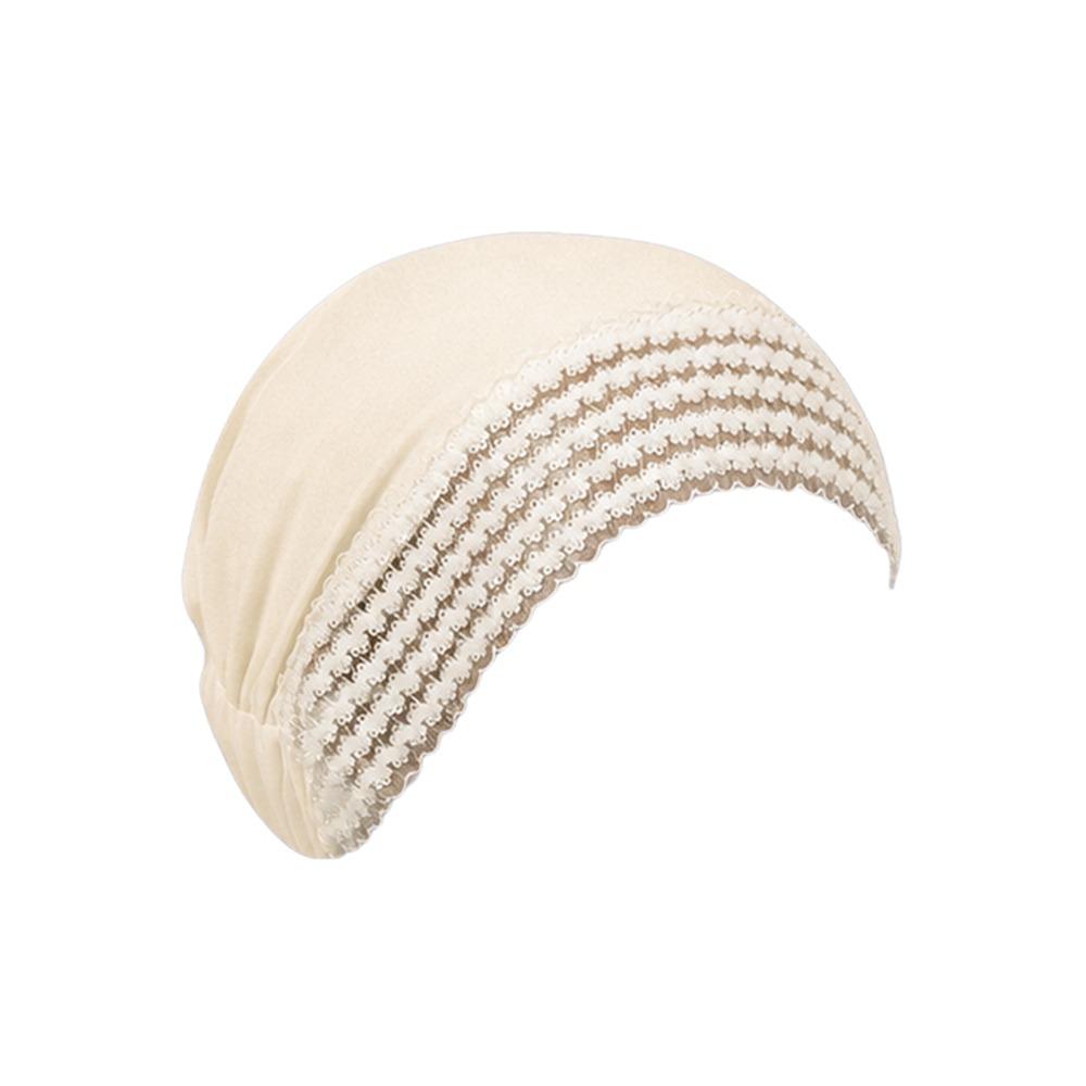 Lace Flower Headwrap Cap Breathable Lace Trim Hat New Postpartum Cap Daily Casual Wear