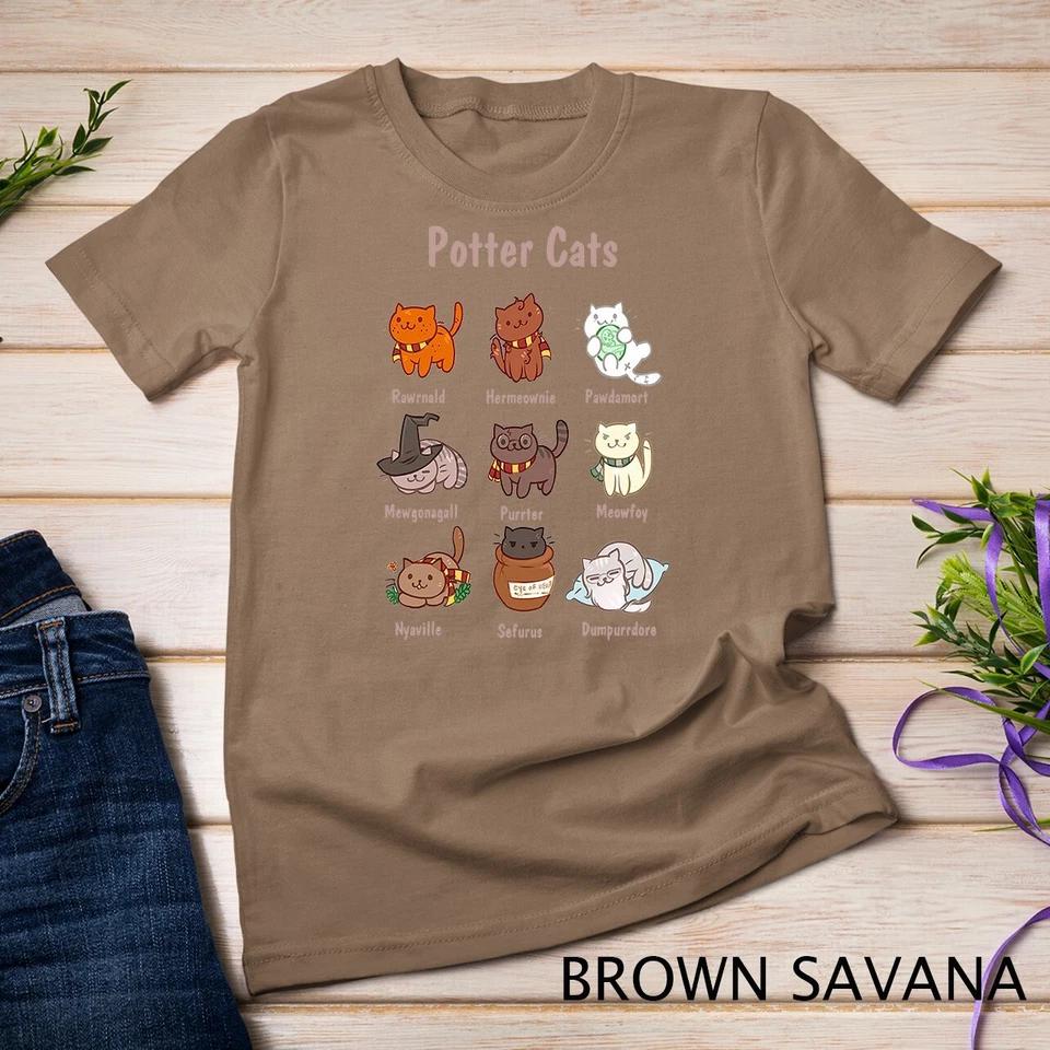 Potter Cats t-shirt, Funny Gifts For Cat Lovers Tshirt Unisex T-shirt 2 M