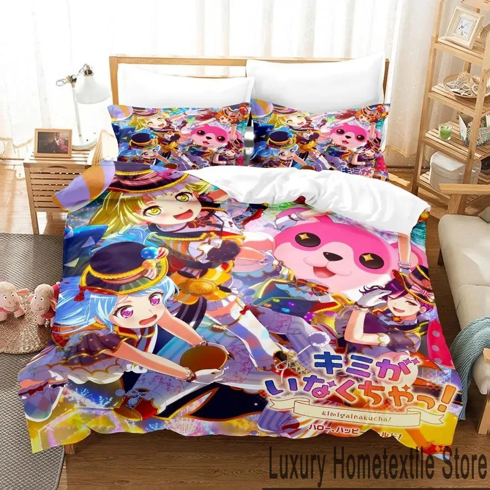 3D-tryck BanG Dream Anime Flickband Party Sängkläder Set Pojkar Flickor Twin Queen King Size Påslakan Örngott Säng pojkar Vuxen