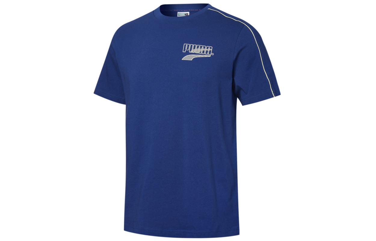 PUMA T Shirts Men s Navy Blue Crew Neck Moderate Straight Fit 532705-12 S