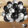 Black & White Silver Balloons for Birthday, Engagement, Proposal, or Store Opening Decorations