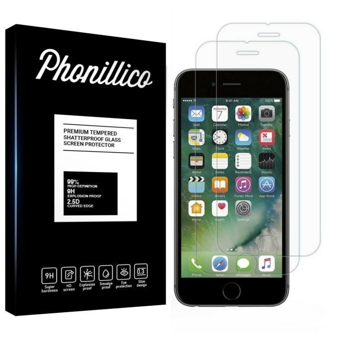 Film de protection - Phonillico® - iPhone SE 2020 - Pack de 2 - Verre trempé - Résistant aux rayures