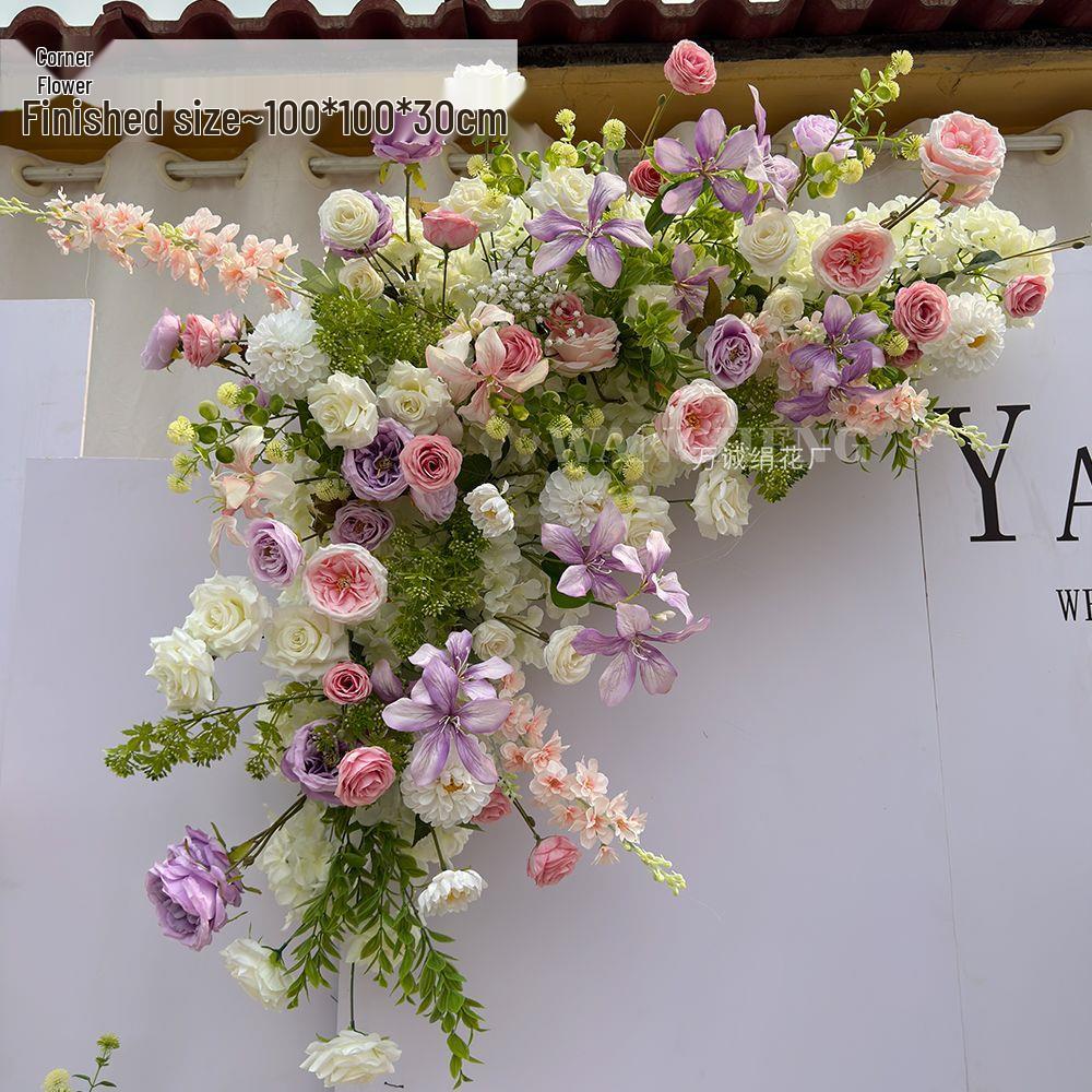 Mori Style Pink & Purple Cymbidium Flower Row for Wedding Aisle & Banquet Decoration