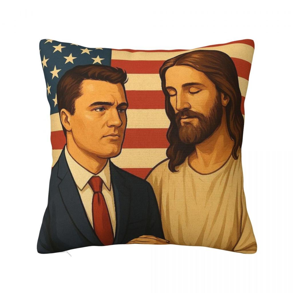Pillow Case Charlie Kirk American Flag Polyester Pillow Cover Cute Funny Cushion Cover Pillowcases For Office Home Decorative