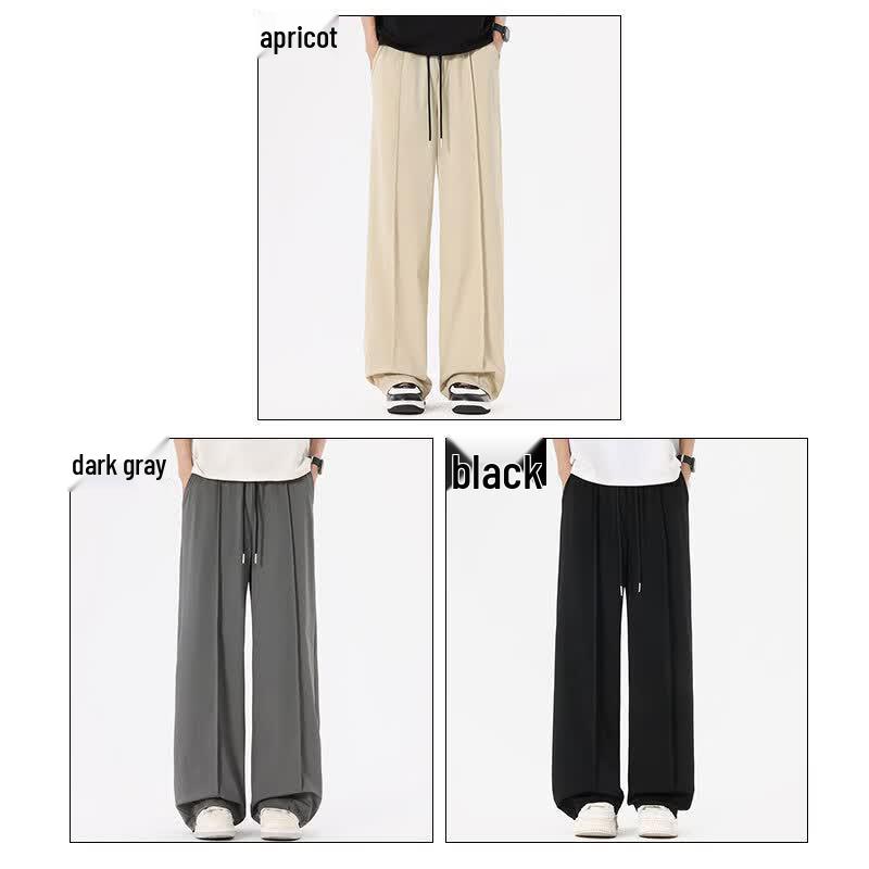 ROMON Men's Ice Silk Quick-Dry Straight-Leg Casual Pants