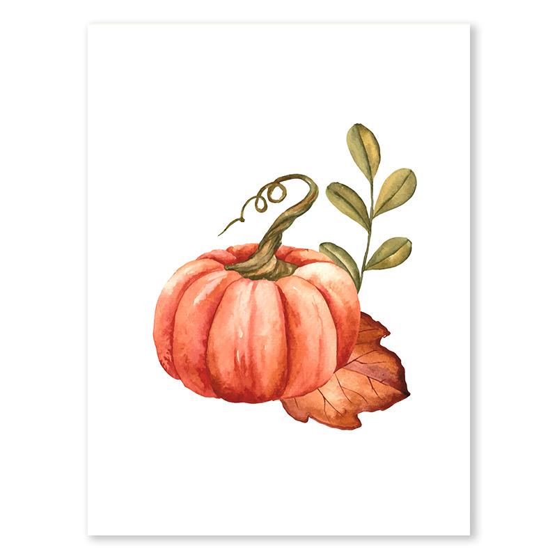 

Художественный постер с тыквой на Хэллоуин, желтая, оранжевая, окрашенная тыква, холст, настенная живопись, печать на кухне, гостиной, украшение для дома 21x30cm No Framed