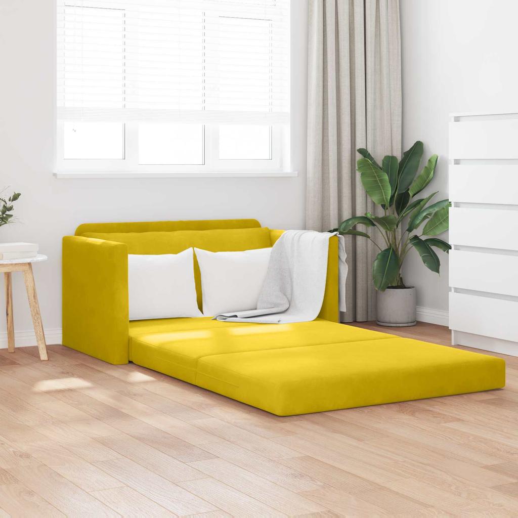 Sofa Bed Sunflower Yellow 124 X 71 X 78 Cm Velvet