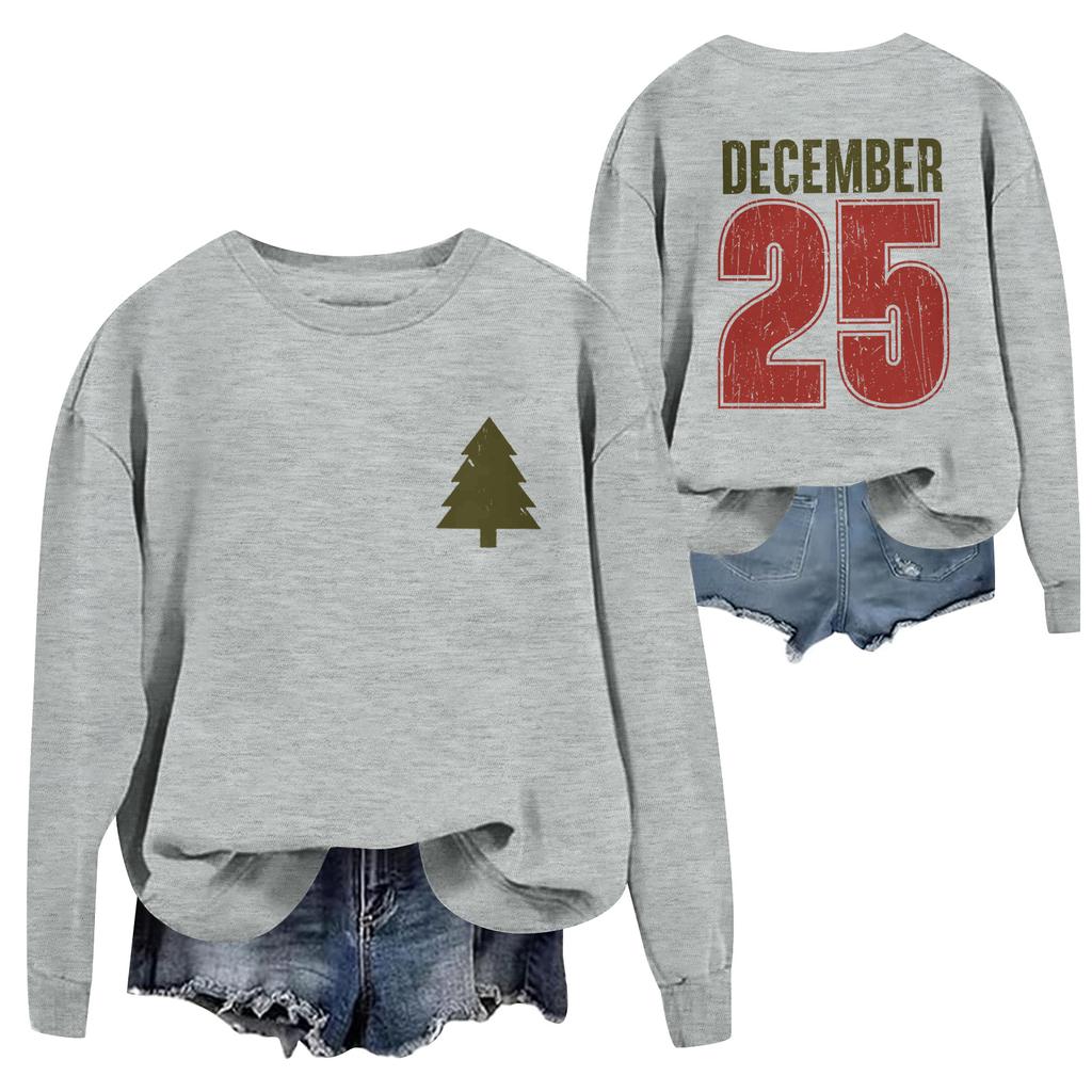 Christmas T-Shirts And Sweatshirts, Women'S Sweatshirts, Long-Sleeved Pullover Sweatshirts, Women'S Long-Sleeved Tops