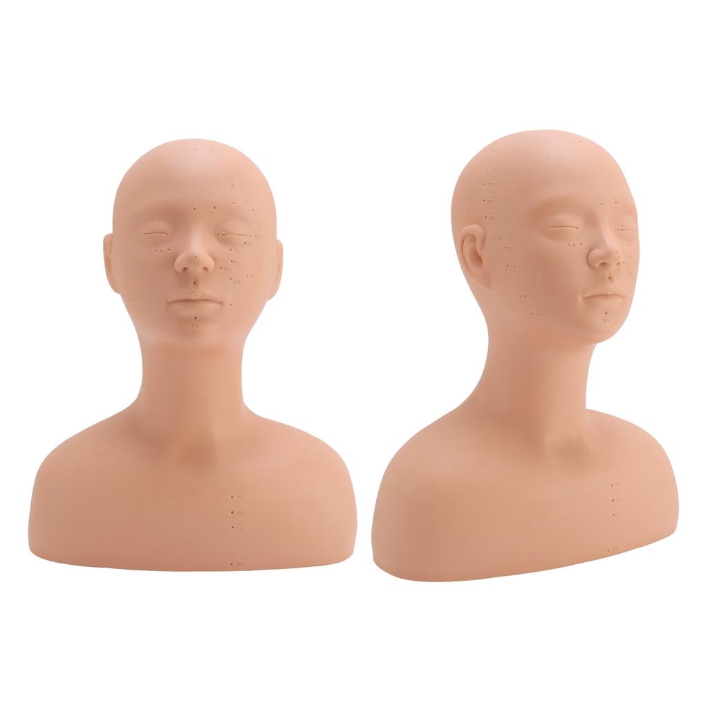 Massage Training Mannequin Head Realistic PVC Soft Half Body Massage Acupoint Practice Head Model for Salon