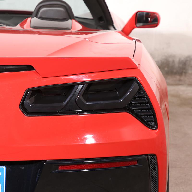 For Chevrolet Corvette C7 2014-2019 ABS Black Car Rear Tail Light Rear fog lamps Blackout Cover Trim Sticker Car Accessories