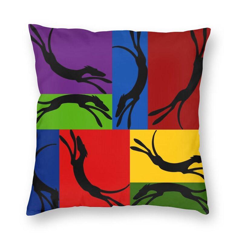 Windhund Kunst Silhouette Kissenbezug Sofa Heimdeko Whippet Quadratischer Kissenbezug