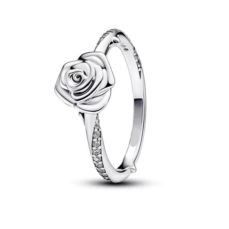 Waterdrop Ring S925 Silver Zircon Blue Stone Heart Ring Fashionable Women's Jewelry Party Wedding Gifts