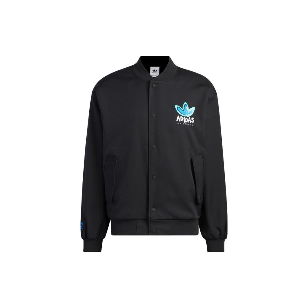 adidas Originals Special Series Heart Logo Bomber Jacket, Unisex Fashion Casual Outerwear Black IK8663