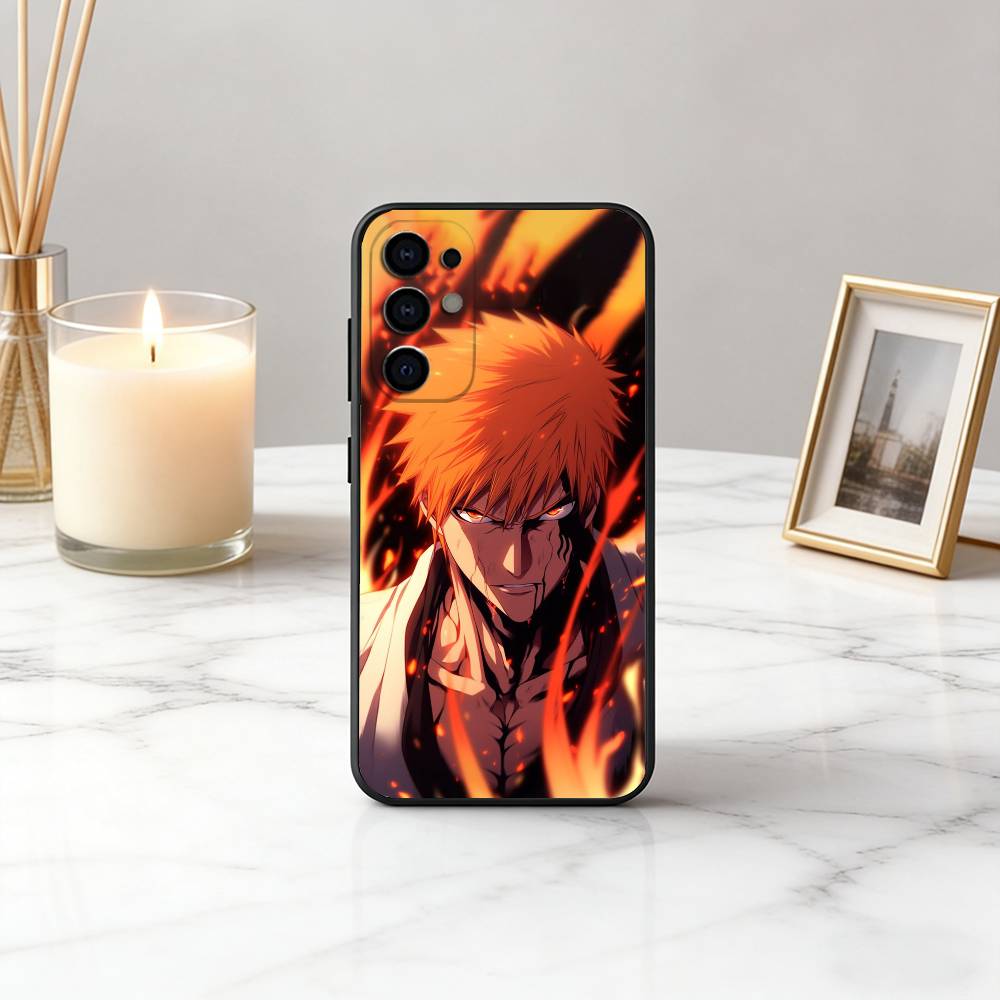 I-Ichigo B-B-BLEA-CH K-Kurosaki Phone Case For Samsung S25,S24,S21,S22,S23,S30,Ultra,S20,Plus,Fe,Lite,Note,10,Black Cover