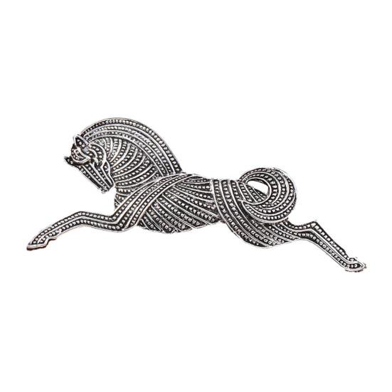 

Брошь в стиле ретро Эмаль Позолоченная Дизайн лошади Брошь-булавка Значок на лацкан пиджака Стильный аксессуар B