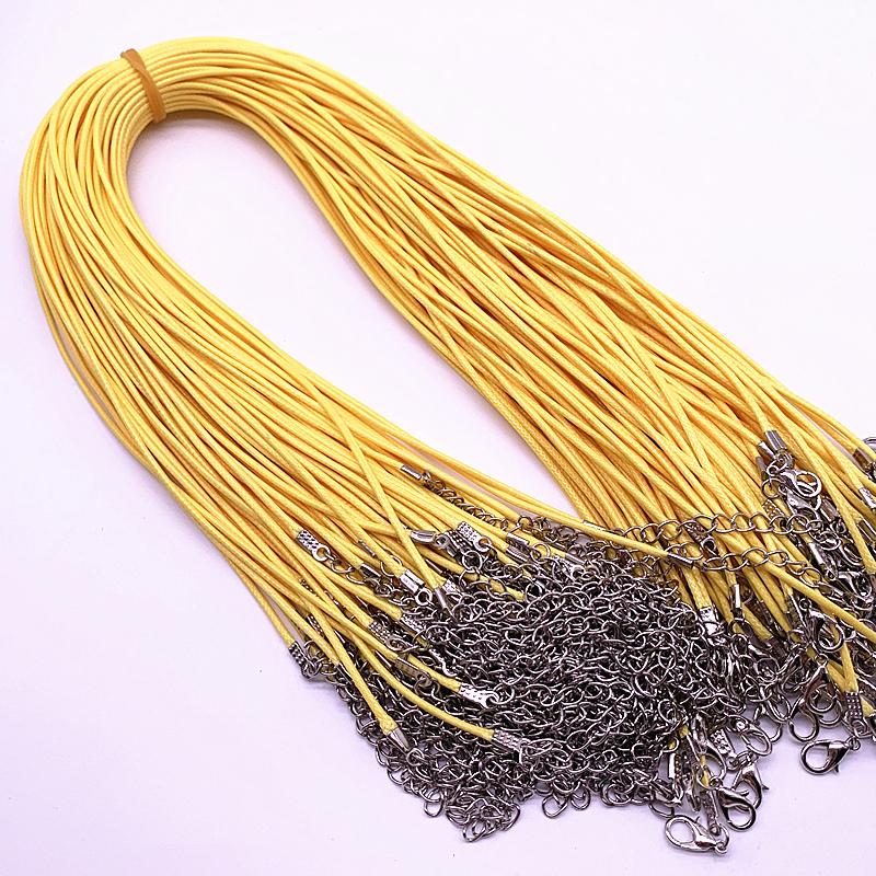 New 10pcs 1.5mm Leather Cord Wax Rope Chain Necklace Extender Chain Lobster Clasp DIY Jewelry Accessories