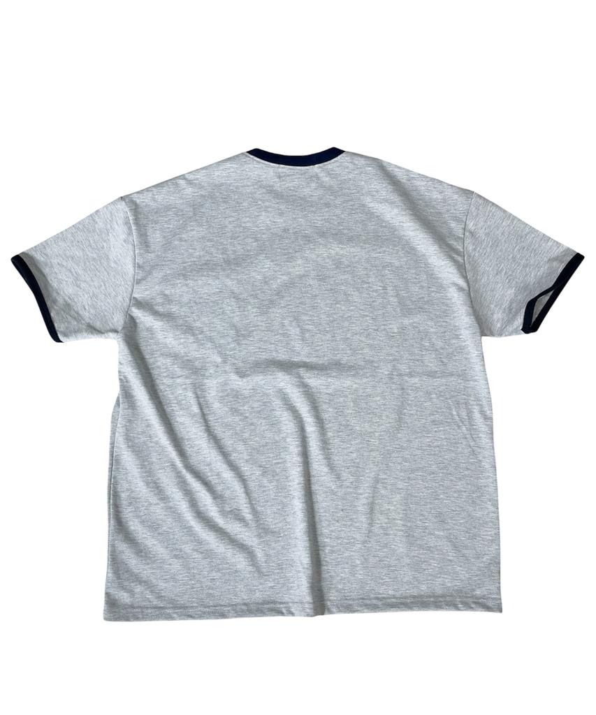 SK8ER ROCK Pocket Ringer T-Shirt ((Melange Gray*Navy))