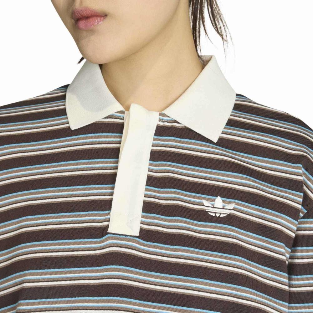adidas W Striped Ls Polo Adv Ku8352 Auroracoffee