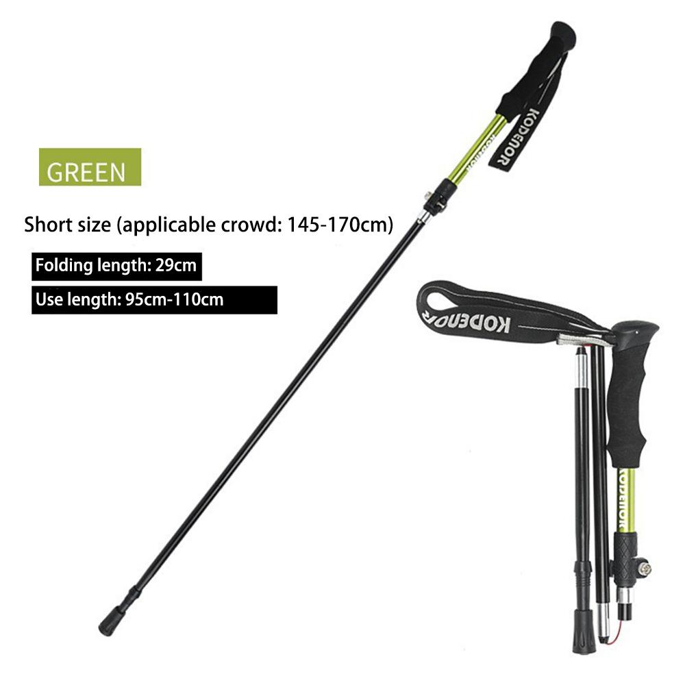 Aluminum Collapsible Ultralight Travel Trekking Hiking Pole 5 Section Adjustable External Lock for Men and Women Outdoor Use