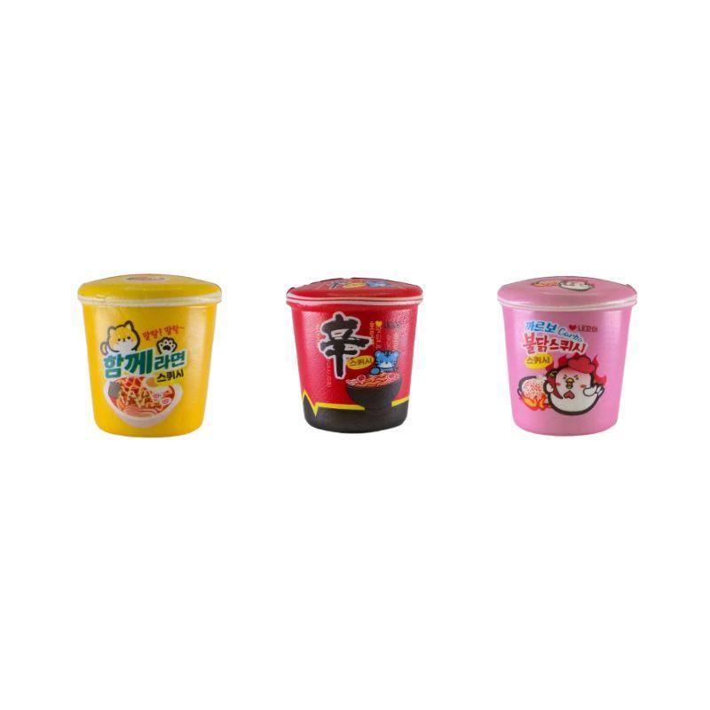 MOODnK Korean Cup Noodle Squishy - 3-Pack Cute Stress Relief Toy Set 3-Pack