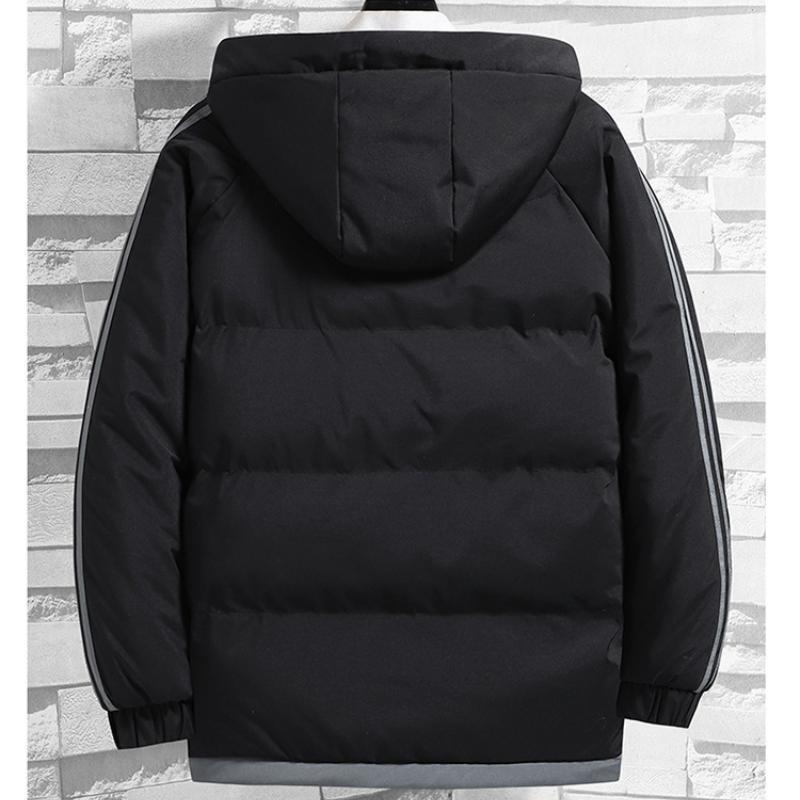 Autumn And Winter Trendy Solid Color Men's Cotton Coat Thickened Large Size Loose Casual Cotton Coat Daily Hooded Jacket For Men