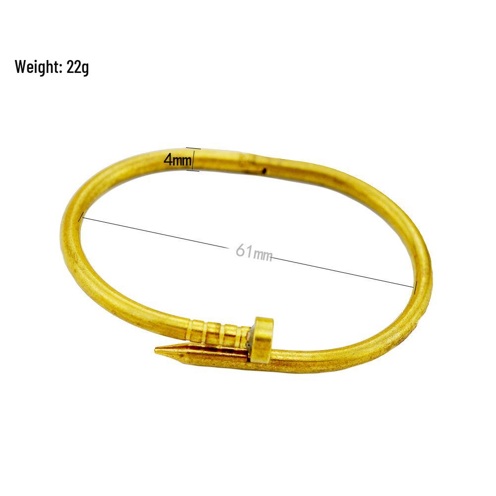 European Chic Adjustable Copper Nail Bracelet - Minimalist Luxury Design for Men and Women
