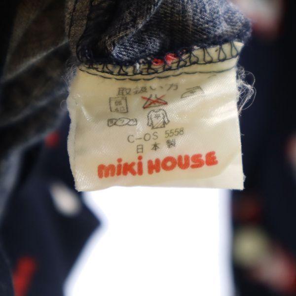 mikihouse Santa Claus Long sleeve shirt M Navy blue Open collar Men's Used