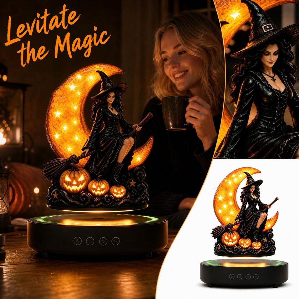 Magnetic Levitation Display Stand for Christmas Ornaments with Floating Tray, Home Bedroom Desk Decor,