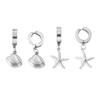 Hypoallergen Ohrclips aus Edelstahl Seestern/Muscheln Dekorationen Alltagsohrschmuck