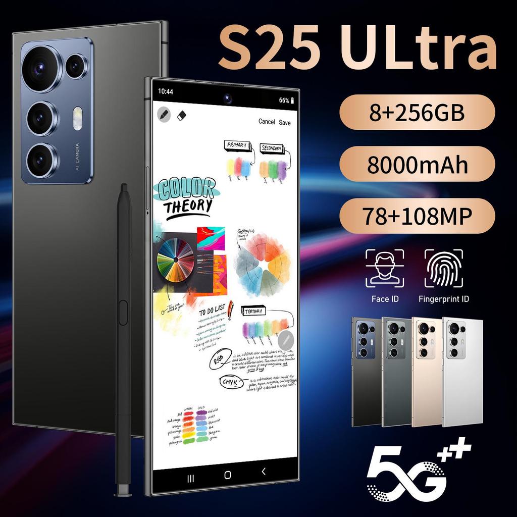 S25 Ultra Mobile Phone: 7.3-inch Large Screen, Built-in Pen, 8+256GB, Global Bestseller