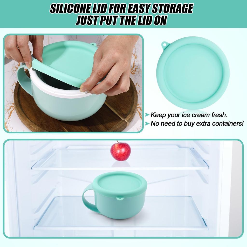 Silicone Lid for Dash My Mug Ice Cream Maker, 5.9in BPA-Free Ice Cream Maker Lid Replacement Reble Bowl Covers Storage Lid Ice Cream Maker