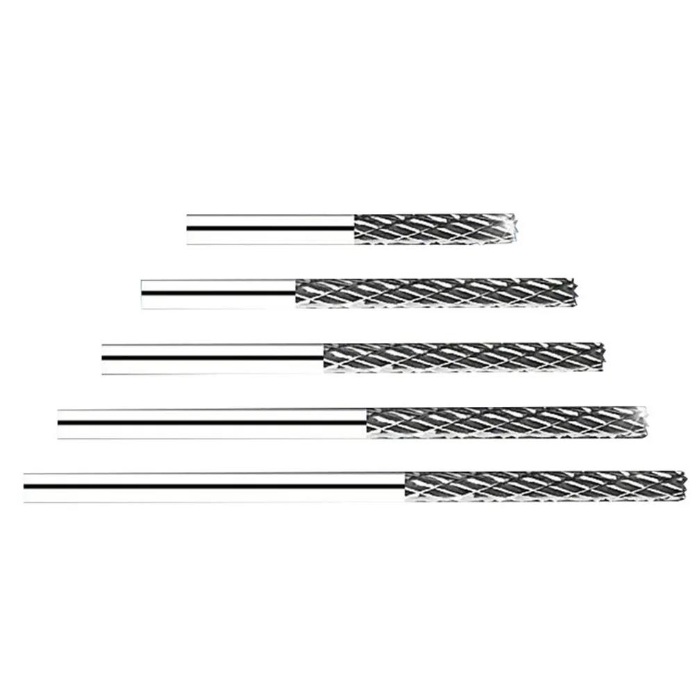 1pc 3mm 1/8  Long Shank Drawing Carbide Burs For Dremel Tool Milling Cutter Burr Cut Rotary 38mm To 100mm Power Tools