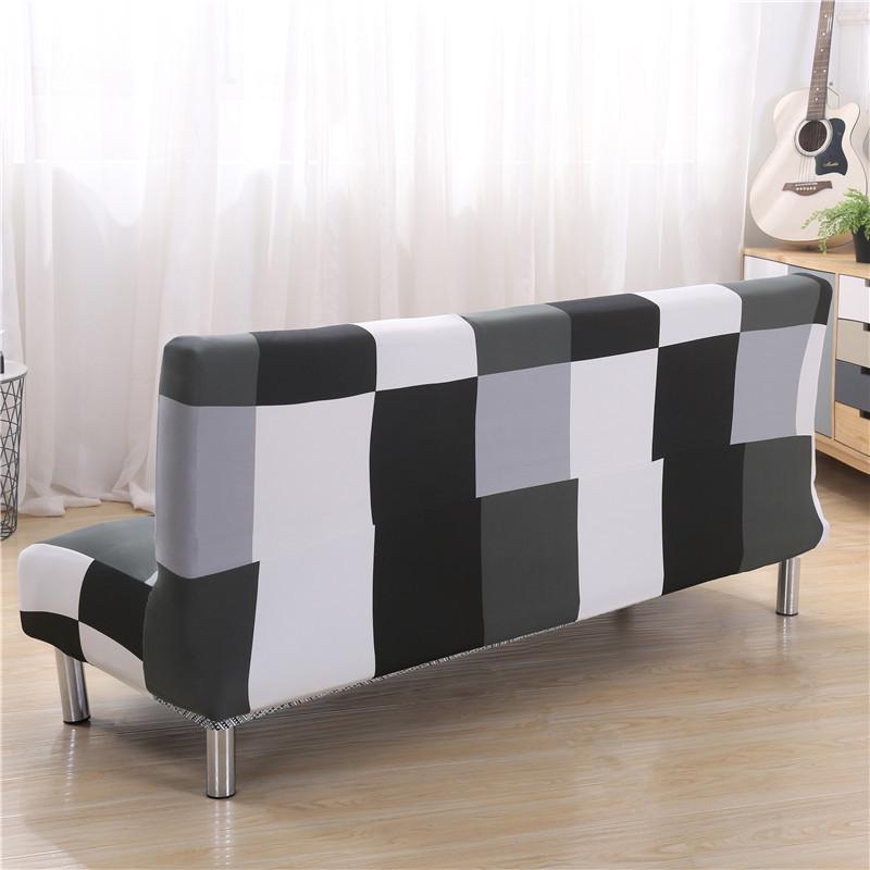 Elastic Non-Slip Printed Sofa Bed Cover Without Armrests