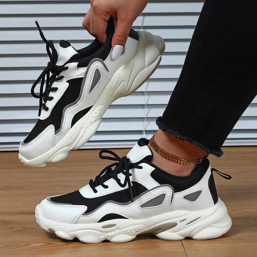 Mesh breathable thick-soled dad shoes casual sports shoes soft-soled comfortable student school shoes