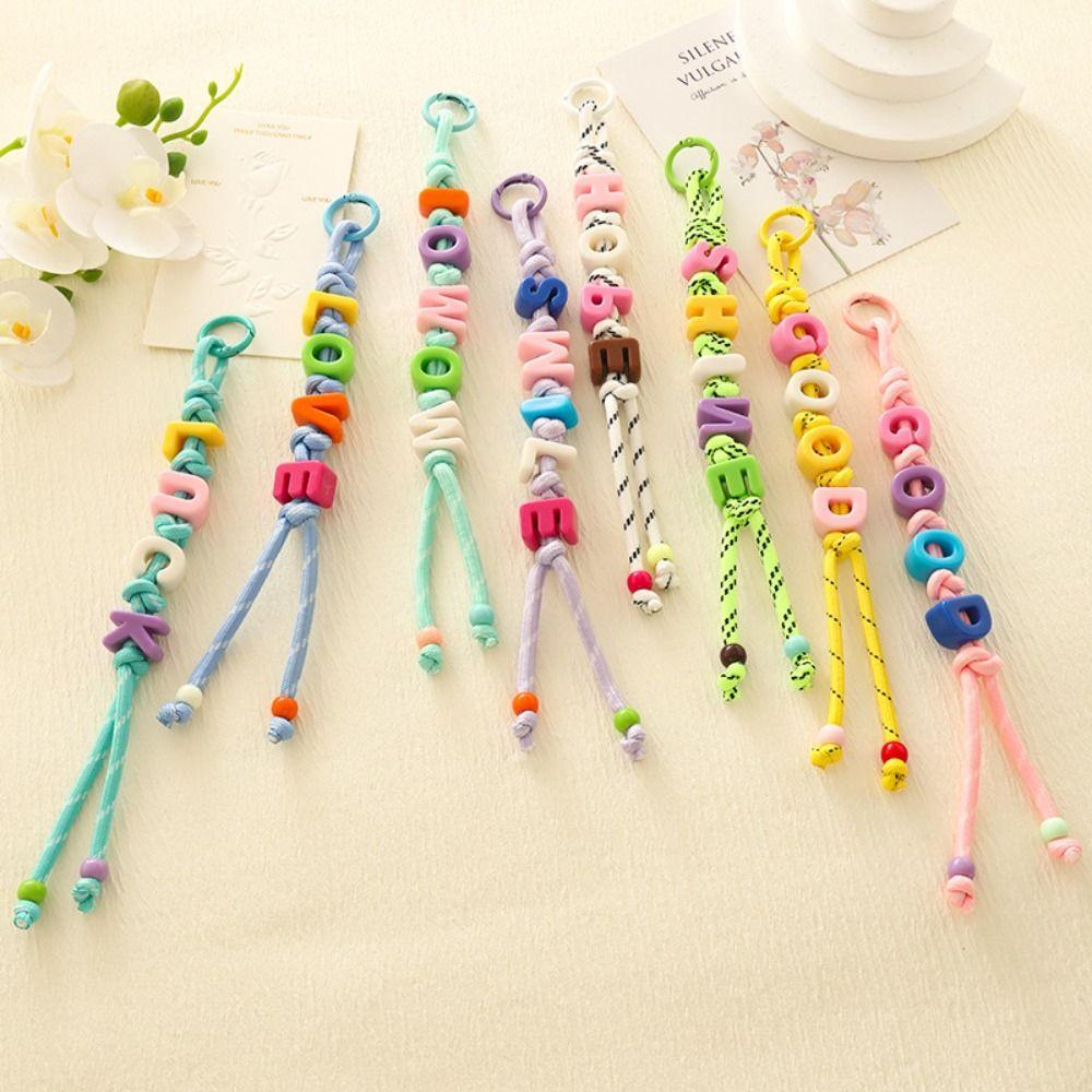 Anti-Lost Mobile Phone Lanyard Colorful Car Keyring Cute Beaded Tassel Pendant  Friend Gift