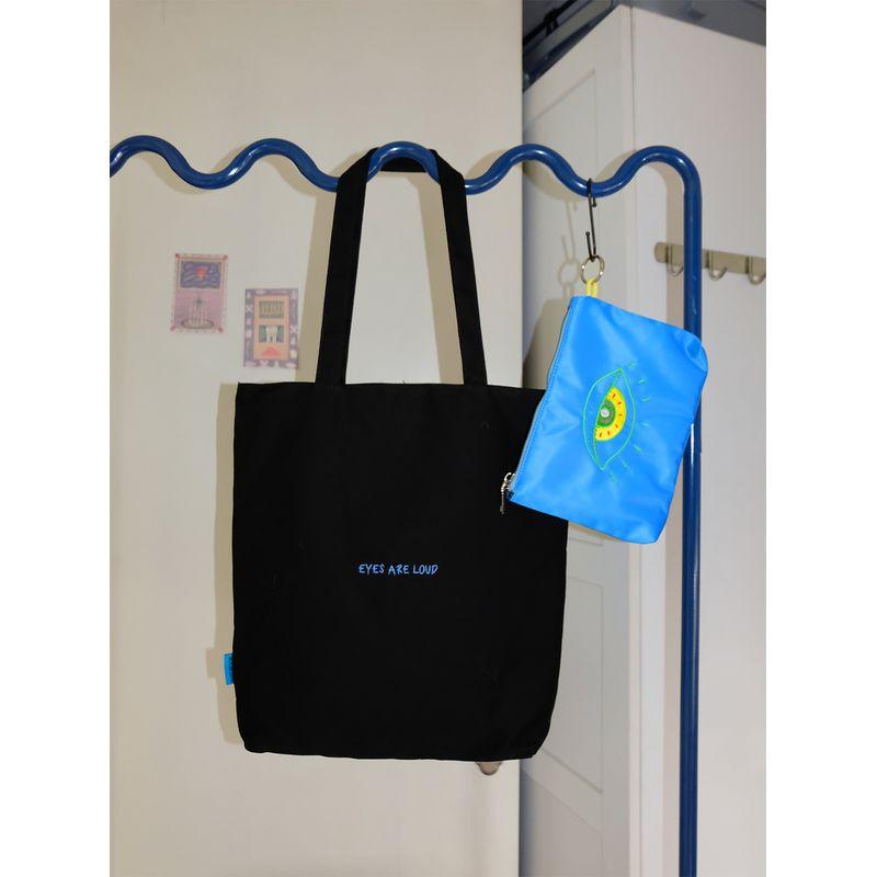 

Eye Canvas Bag Large Capacity Totes Bulibodhi Original All-Matching Shoulder Handbag Mother and Child Bag Black