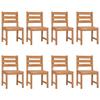 VidaXL Lot de 8 Chaises de Jardin, Sièges de Terrasse, Chaises de Balcon, Meubles de Patio Jardinage Extérieur, Bois de Teck 3157176