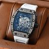 Precision Quartz Watch Barrel Watch New Arrival Hollow Personality Tiger Head Watch Diamond Trendy Best-Selling Men and Women Neutral
